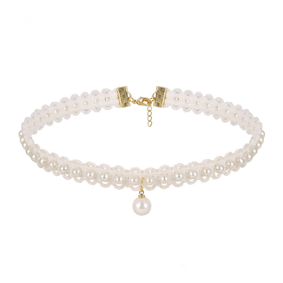 

Чокер 36661 ширина 7 мм искусственный жемчуг позолота 18К длина 34+5