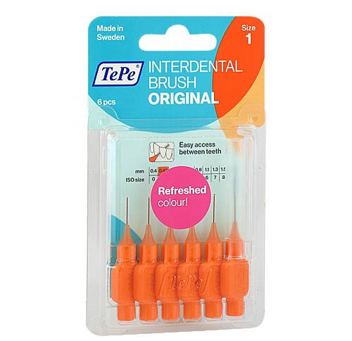 

Межзубные ершики TePe ID Bürste Orange 0.45mm, оранжевый