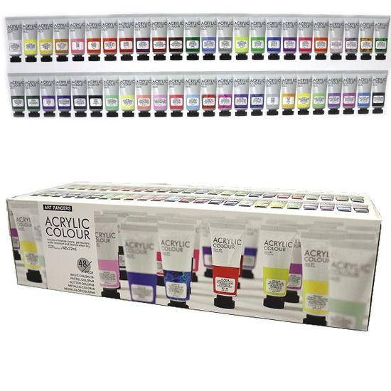 

Акриловые краски для рисования Набор 48 цветов по 22мл в тюбиках