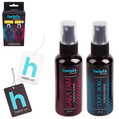 

Набор освежителей воздуха Helpix универсальный (спрей) Спорт Люкс+Бабл Гам 60 мл (4474)