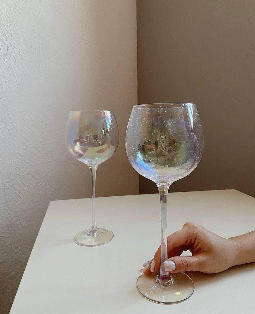 

Бокал для вина из цветного стекла Бамбл перламутр 500 мл 1 шт, Прозрачный