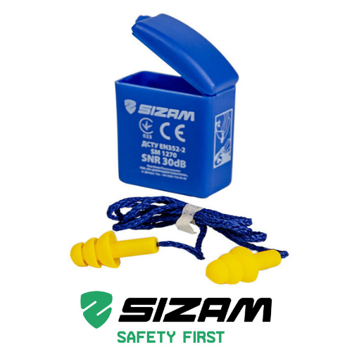 

Беруши многоразовые силиконовые со шнуром и кейсом 1270 Sizam SNR 30dB желтые 35022