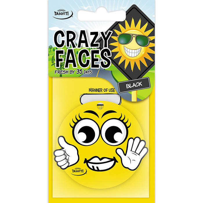 

Ароматизатор сухой листик Tasotti Crazy Faces Black (Черный)