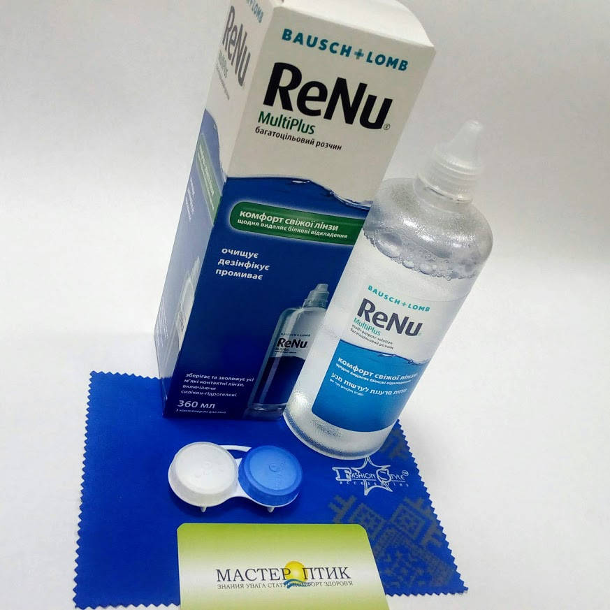 

Розчин для контактних лінз, Bausch + Lomb, ReNu Multiplus, 360 мл