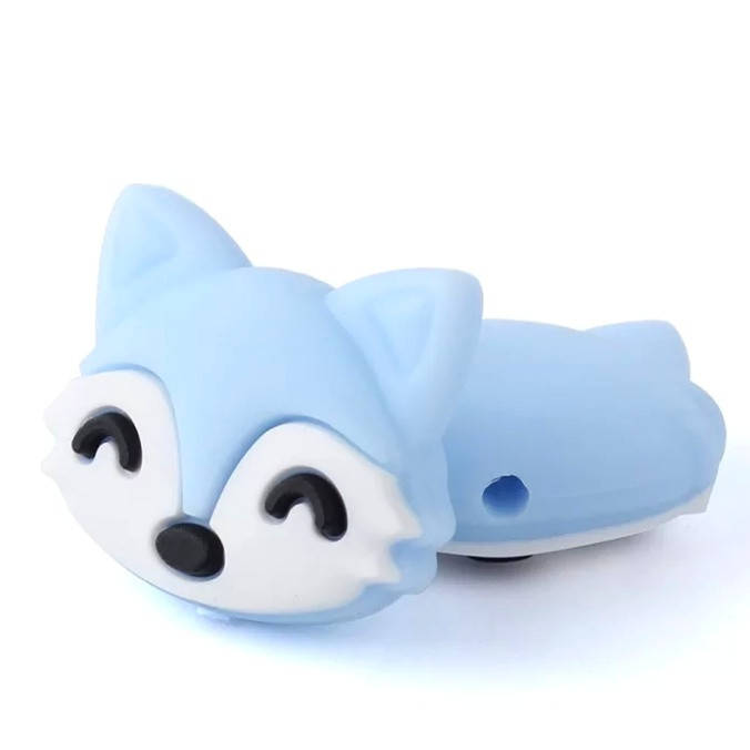 

Лиса мордочка бусина силиконовая Голубой