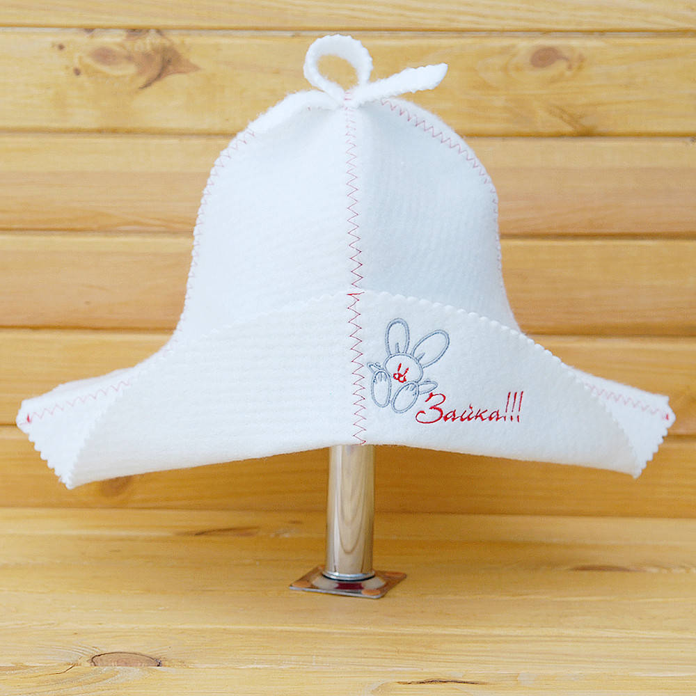 

Женская панама для сауны G "Зайка" белая геотекстиль