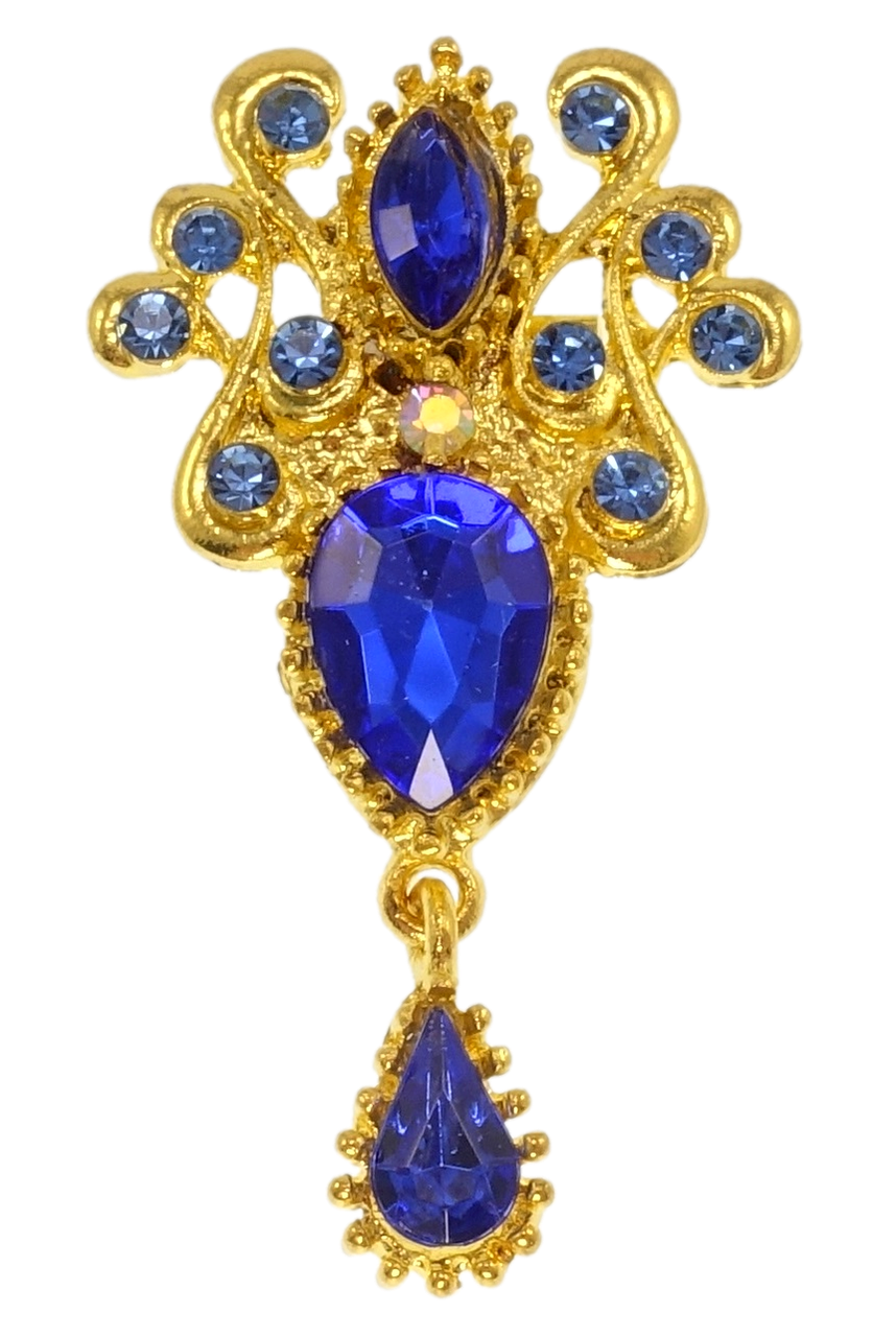 

Брошь "Узор с синими стразами"