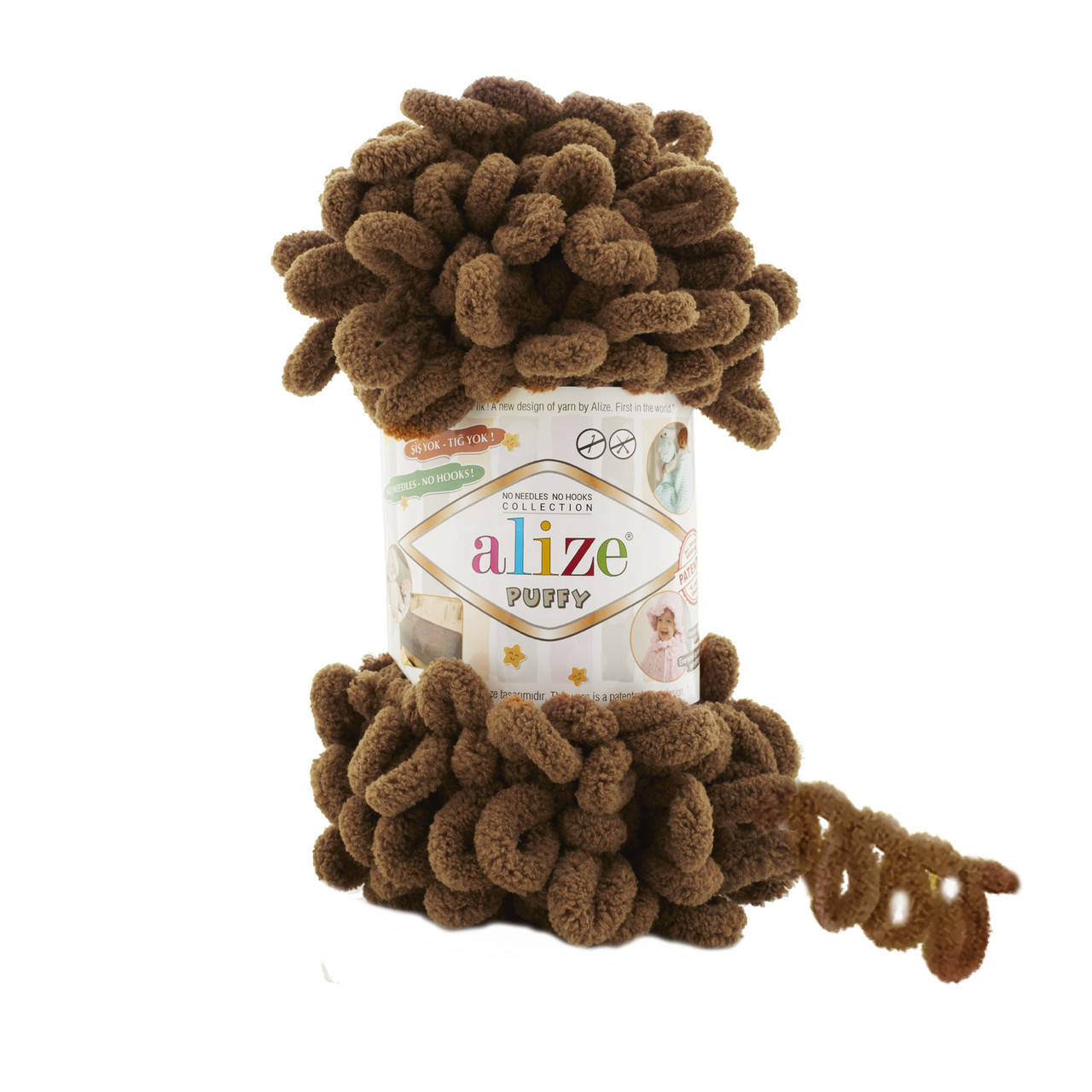 

Пряжа с петлями Alize Puffy 321 мокко (Пуффи Ализе Пуффі Алізе) с петельками плюшевая