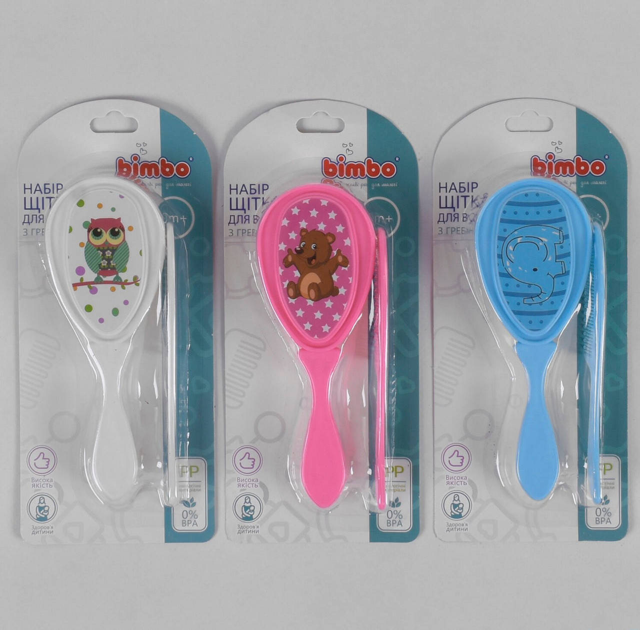 

Расчёска 54101 с гребнем, "BIMBO", 3 цвета, 1шт на листе