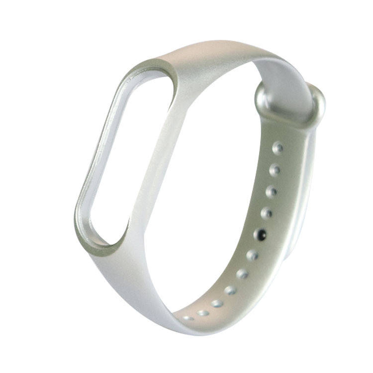 

Силиконовый ремешок для фитнес браслета Xiaomi Mi Band 5/6 Перламутр серебро (mrk2057)