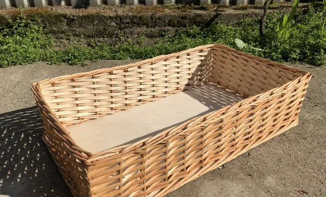 

Лотки плетеные 40x30х12 торговые корзины короба для овощей, фруктов, хлеба, Бежевый