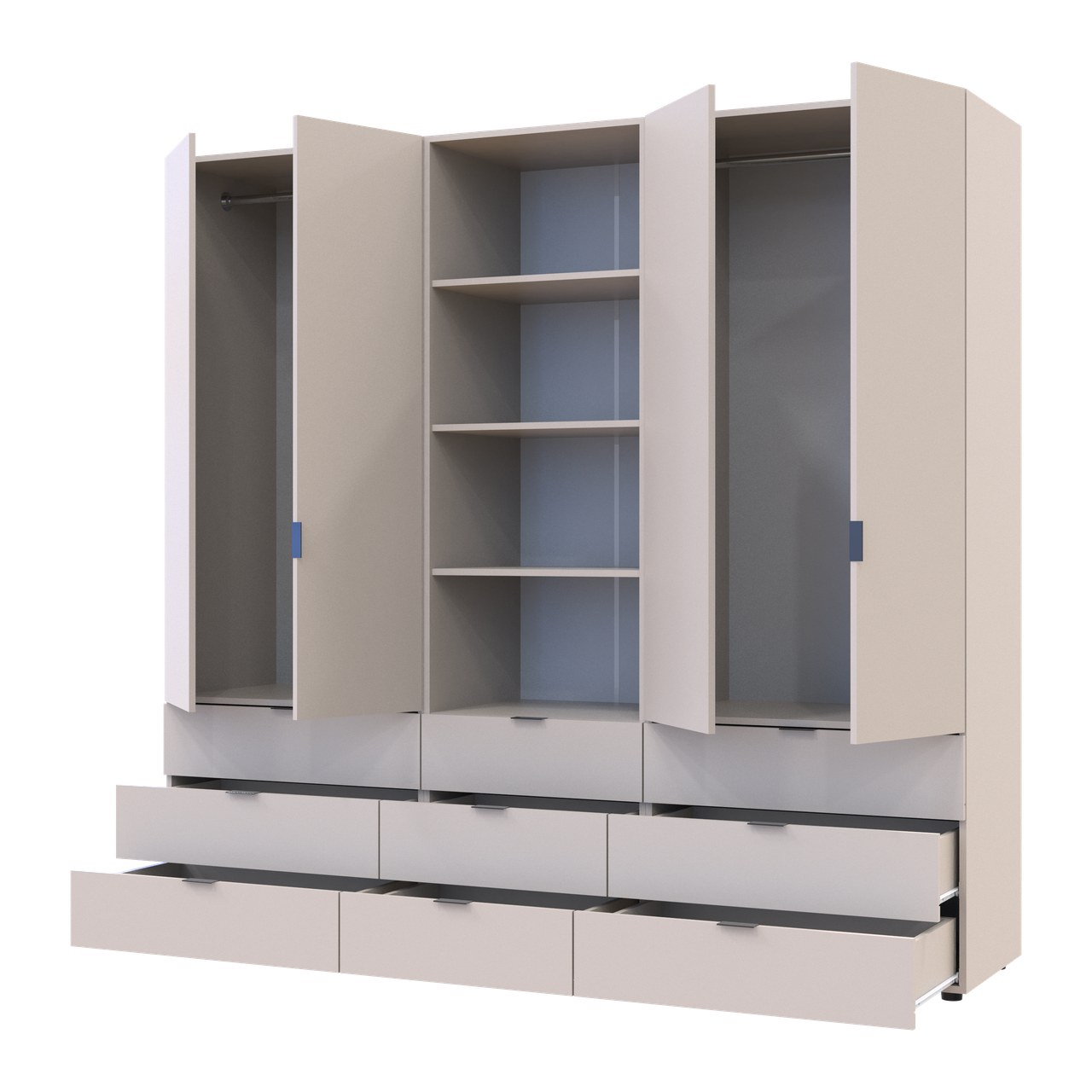 Шафа для одягу Doros Гелар Кашемір 2+2ДСП з пеналом 215х49.5х203.4 (42005177) 2