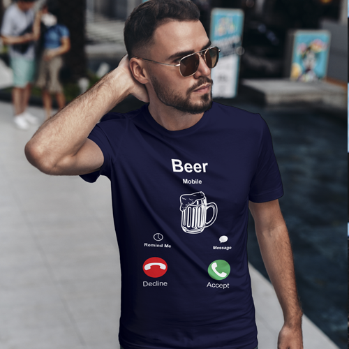 

Футболка мужская Beer Mobile M, Темно-синий