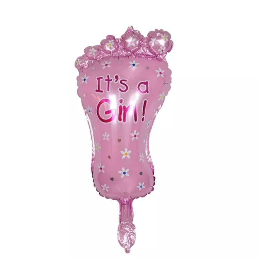 

Фольгированный шар мини фигура ножка IT'S A GIRLL 45х23см(18"), Разные цвета