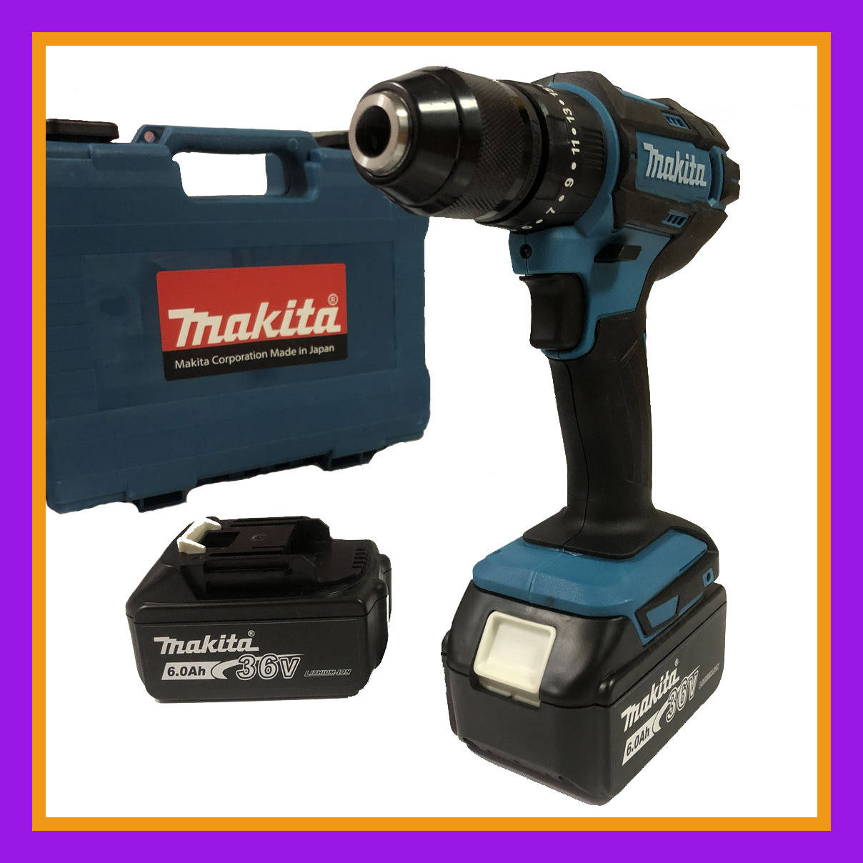 

Ударный шуруповерт Makita DHF482 (36V, 6AH) Аккумуляторная дрель-шуруповерт с ударом Макита 36в