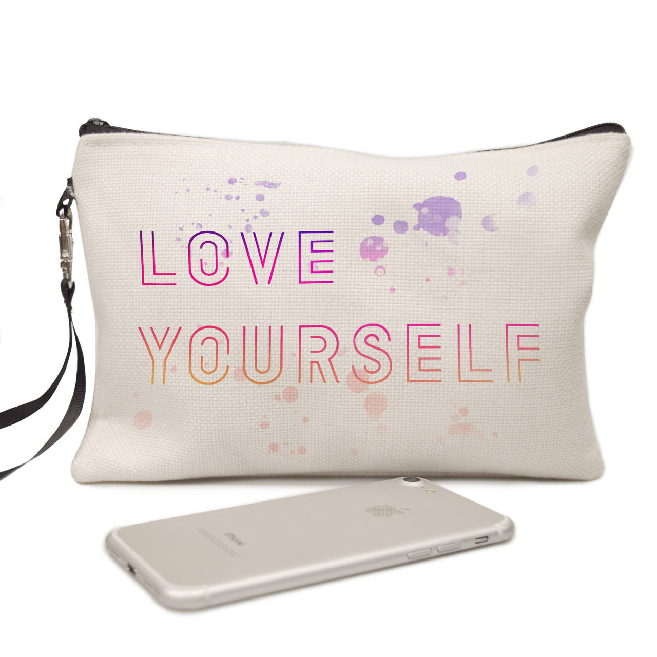 

Косметичка из натуральной ткани БТС (Love yourself BTS) Молочный (34407-3276)