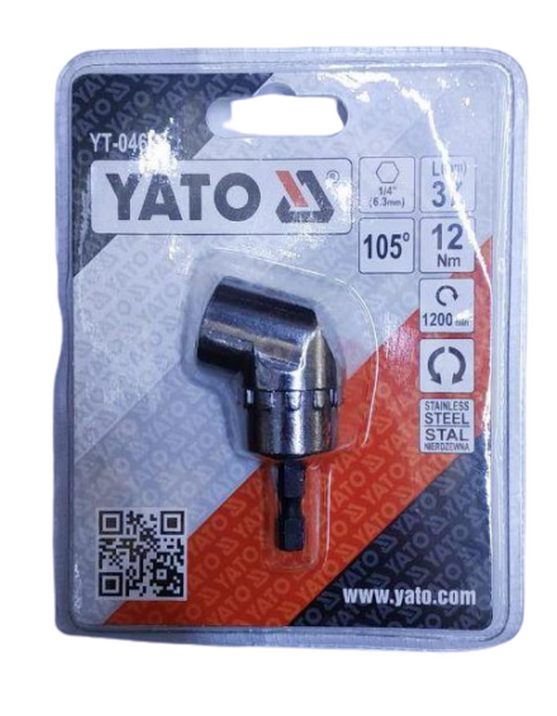 

Переходник адаптер угловой для бит 105° Yato YT-04632