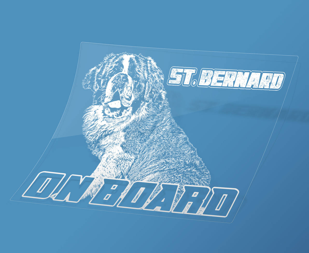 

Автомобильная наклейка Сенбернар на борту (St.Bernard On Board), Белый
