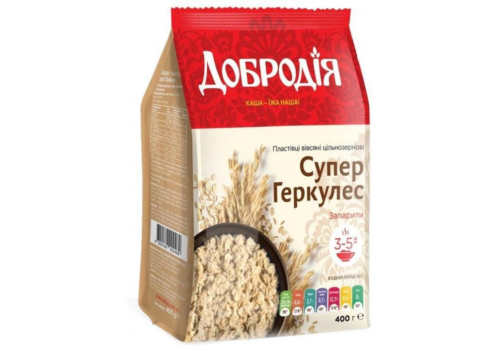 

ДОБРОДІЯ Пластівці вівсяні Супер Геркулес Добродія, 400 г (ПП)