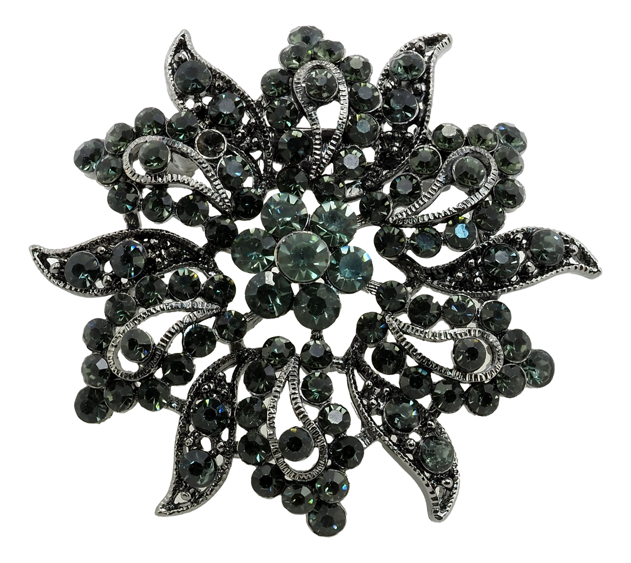 

Брошь "Черный цветок из страз"