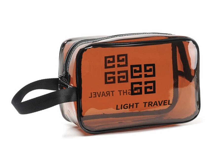 

Прозрачная водонепроницаемая сумочка - косметичка 24*10*14 , Коричневый