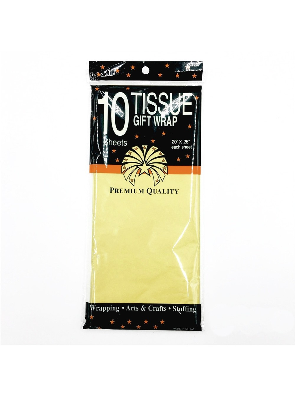 

Бумага тишью: упаковка 10 штук - макарун жёлтая