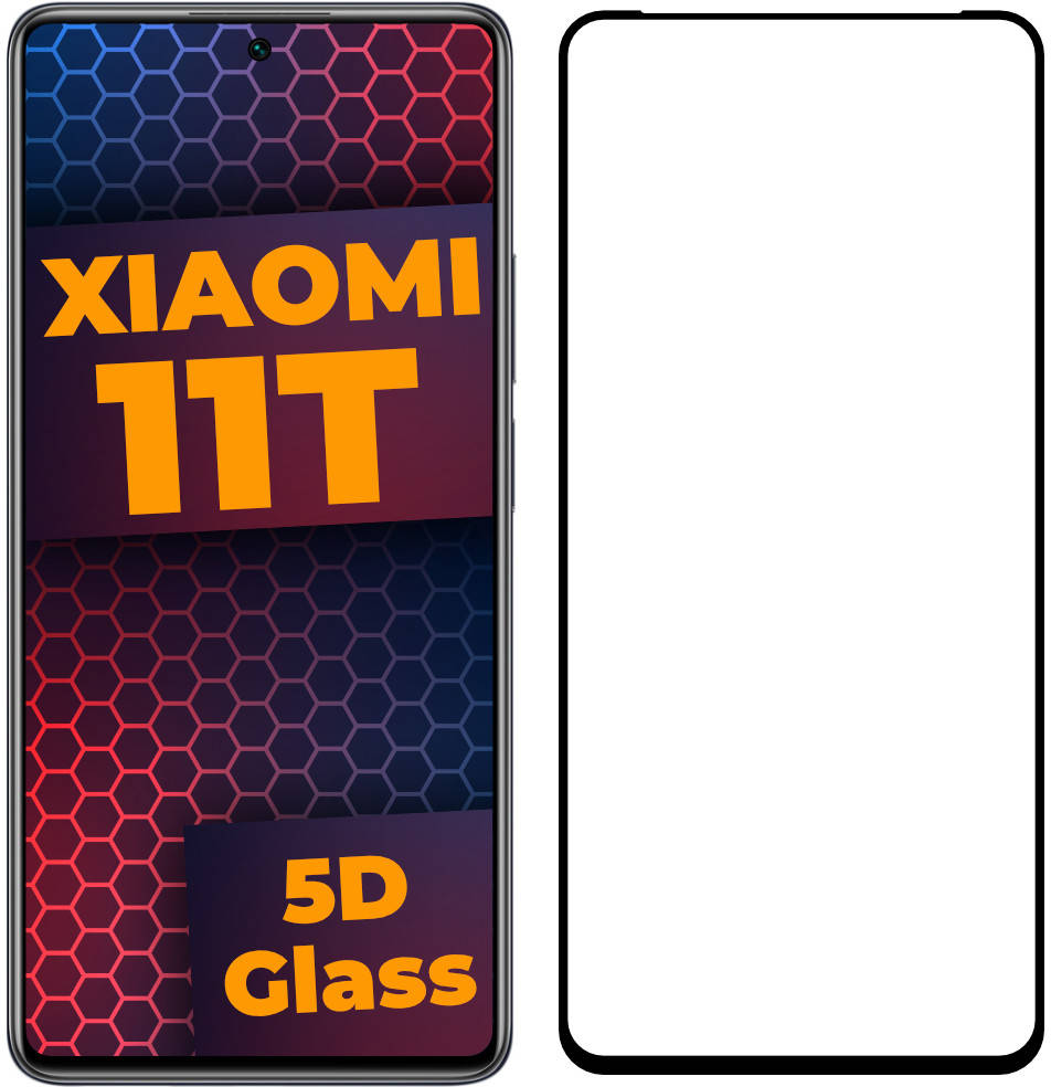 

5D стекло Xiaomi 11T (Защитное Full Glue) Black (Сяоми 11Т), Черный