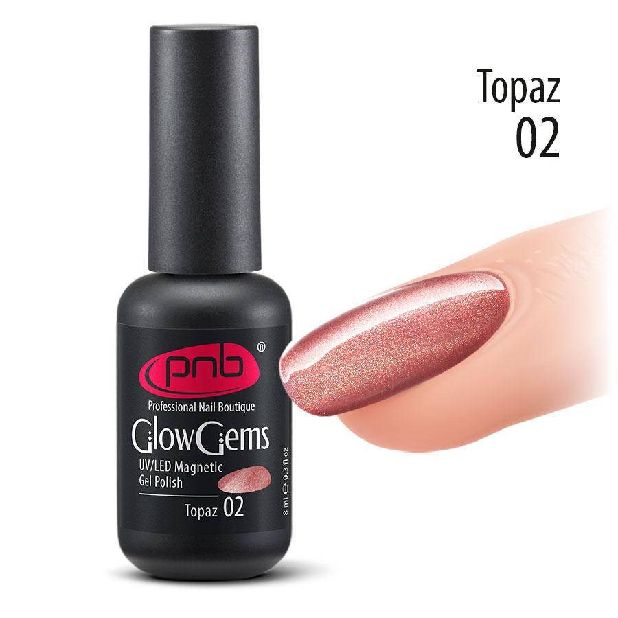 

Магнитный гель лак Glow Gems PNB 02 Topaz, 8мл