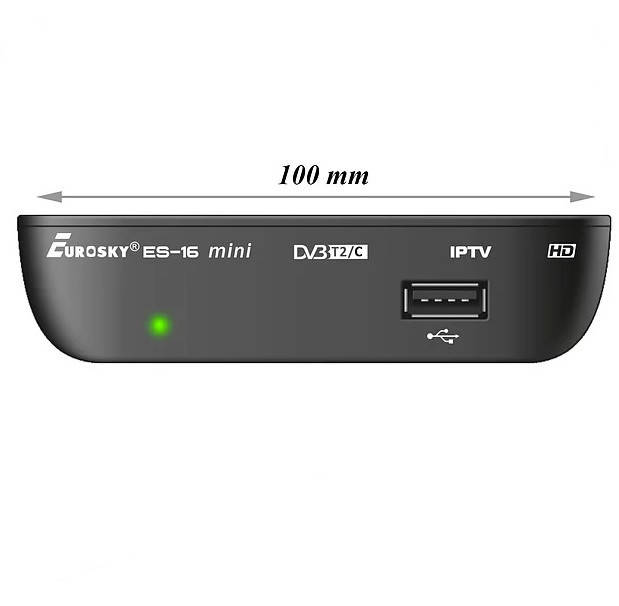 

Ресивер Eurosky ES-16 mini цифровой эфирный DVB-T2 тюнер DVB-C/T2, АС3, Youtube, IPTV player, Megogo