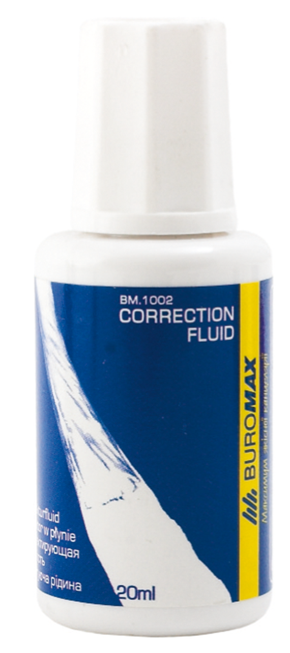 

Корректирующая жидкость на масляной основе с кисточкой 20 мл Buromax BM.1002