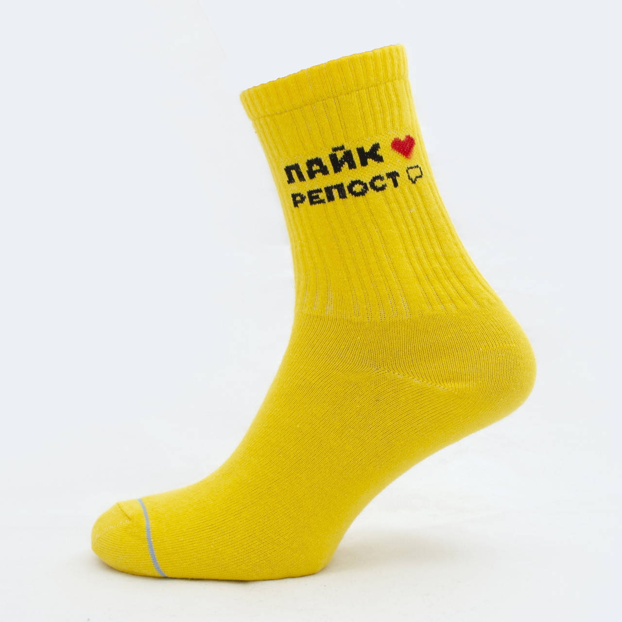 

Ароматизированные носки женские с принтом "Лайк & Репост" Premium, Желтый