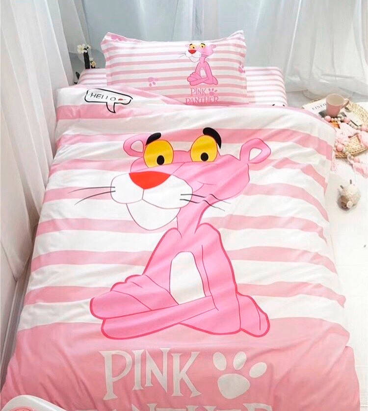

Постельное белье полуторное Бязь Розовая пантера, Розовый