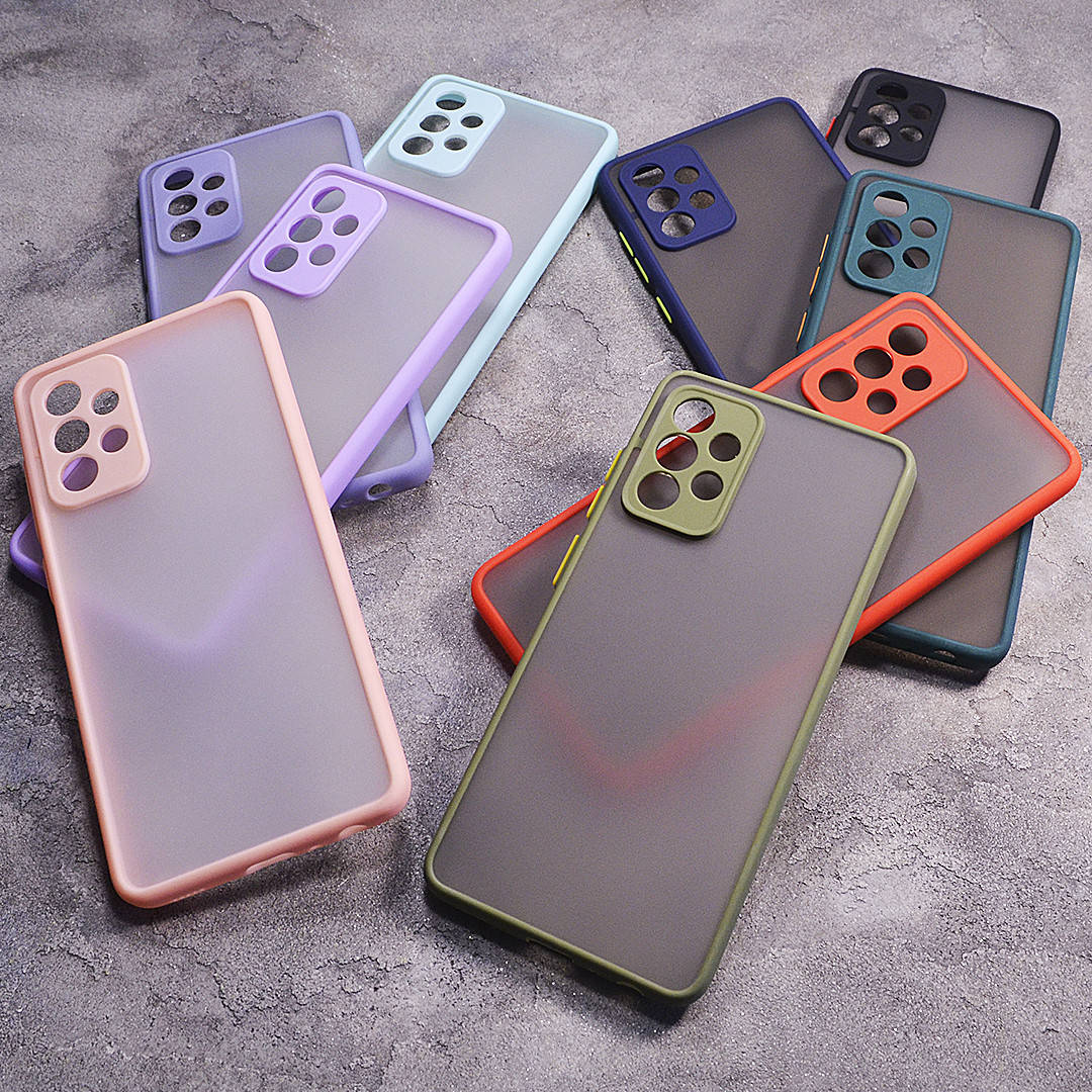

Пластиковый чехол с цветными боками и защитой на камеру Samsung Galaxy A52 A525