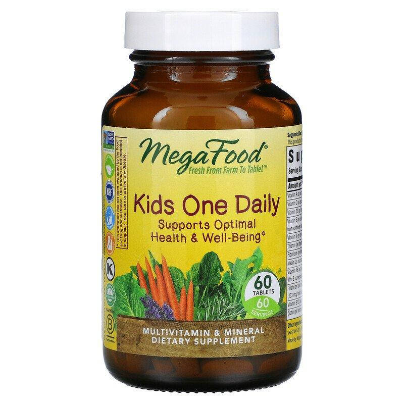 

MegaFood, One Daily, витамины для детей, 60 таблеток