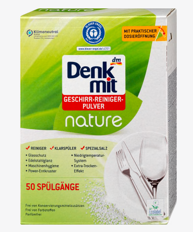 

Экологичный Порошок для посудомоечной машины Denkmit All in one 1kg Германия 50 циклов