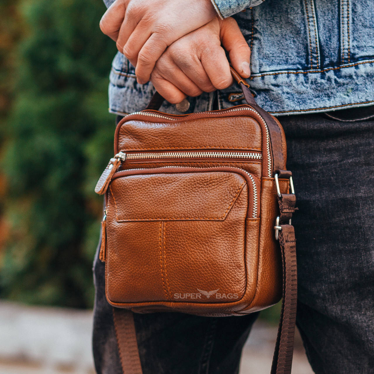 

Мужская кожаная сумка-мессенджер Tiding Bag A325-142738A Коричневая, Коричневый