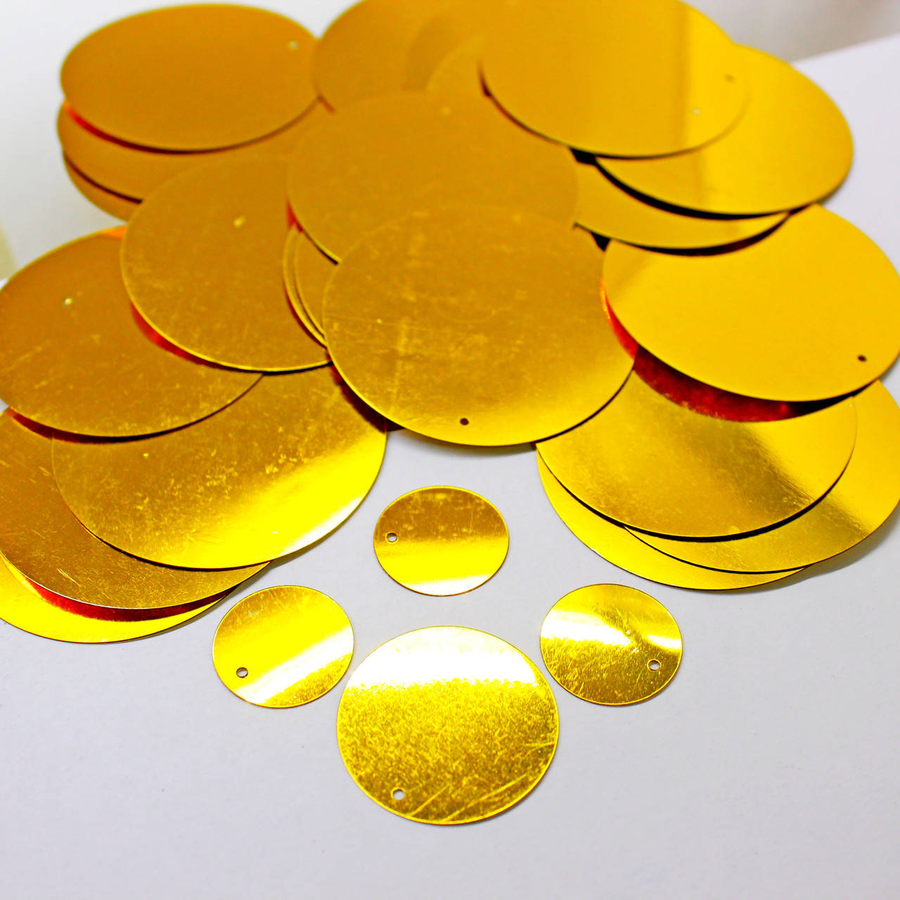 

Пайетки золотые Gold. 20мм. 100шт