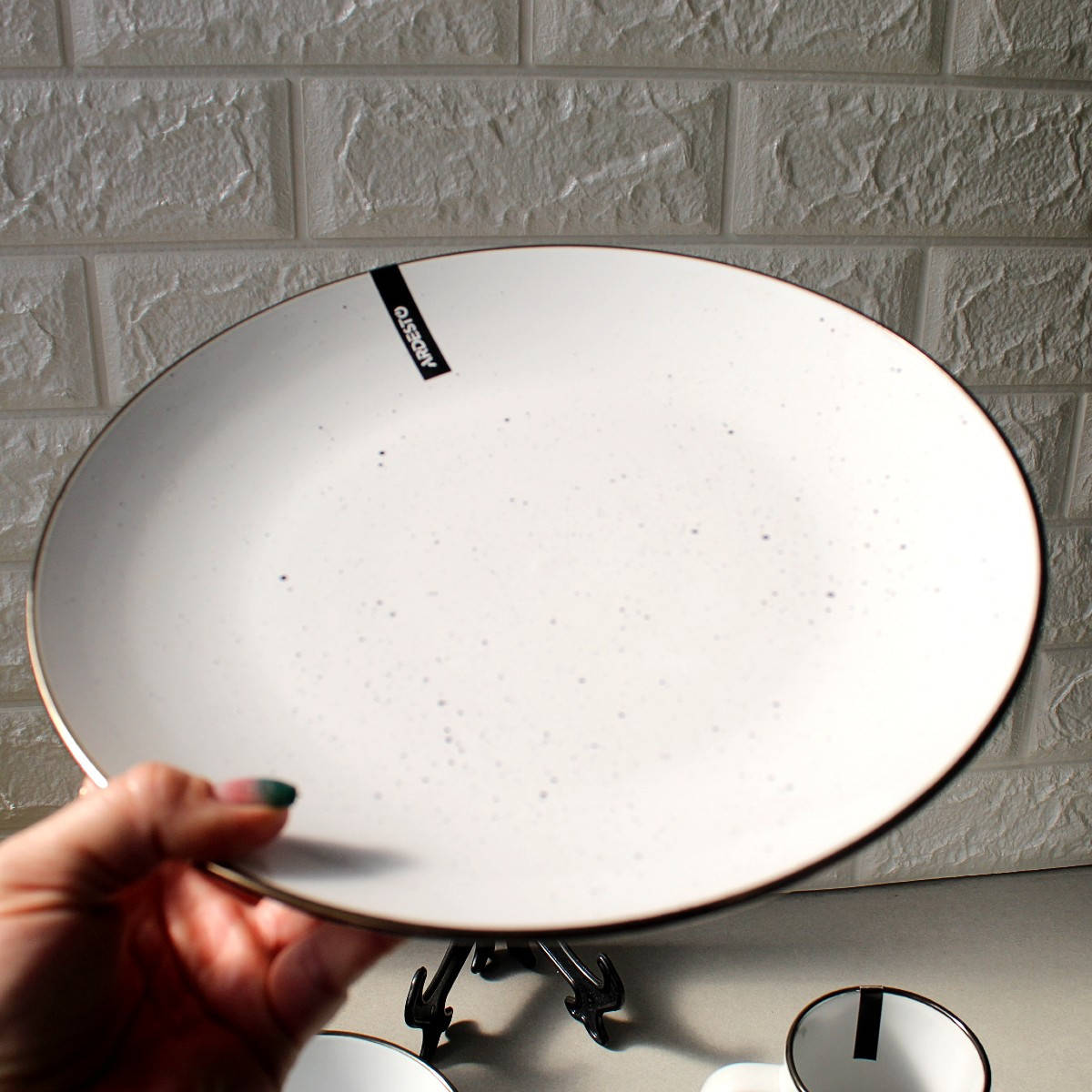

Обеденная тарелка 26 см Ardesto Bagheria Bright white Белый Мрамор