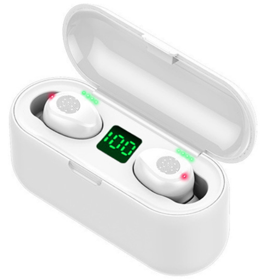 

Беспроводные Bluetooth наушники F9 TWS Touch | Белый | IPX7 | Green LED