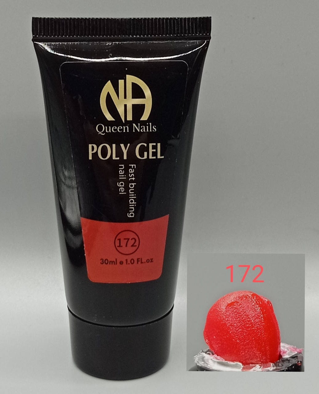 

Поли гель ( акри гель) Queen Nails для ногтей Rainbow, 30 ml красный