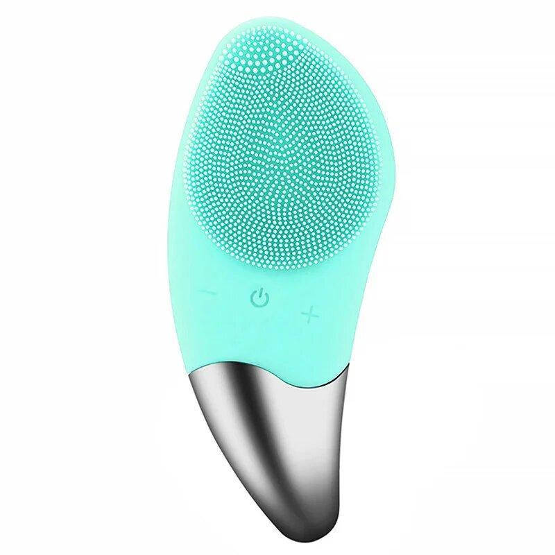 

Щетка массажер силиконовая электрическая для чистки лица Beauty Lux Silk Brush бирюзовая 193895