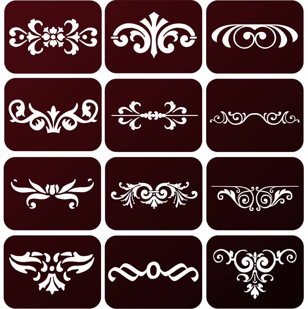 

Трафареты (наклейка) для травления метала 3х5 см, 12 шт