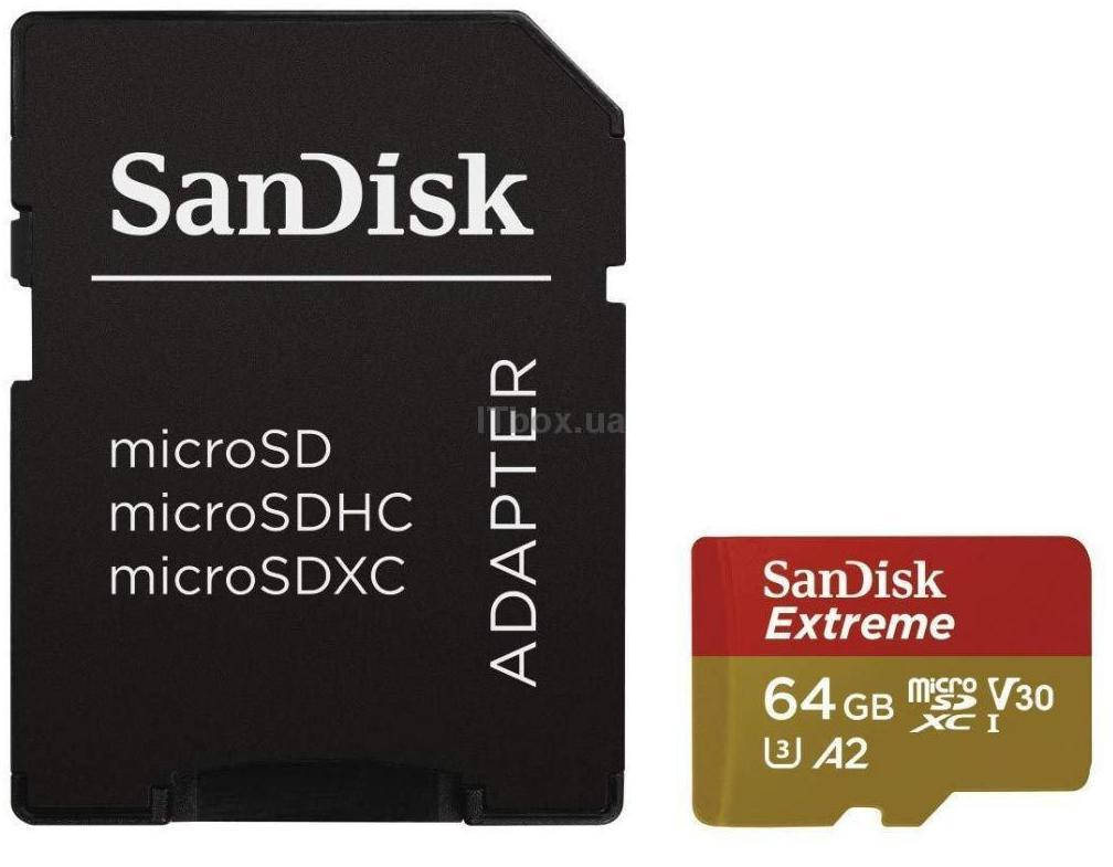 

Карта пам`яті 64Gb Micro-SDHC(UHS-1) SanDisk Ultra 100Mb/s (adapter)class10 №5060