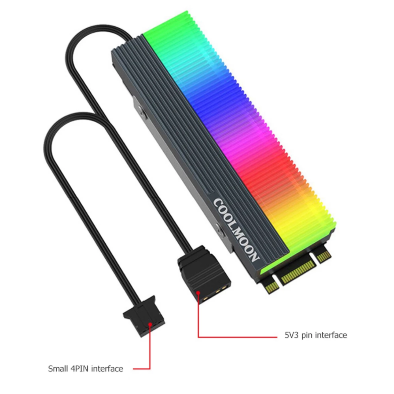 

Радиатор алюминиевый Coolmoon CM-M7S ARGB для SSD M2 2280