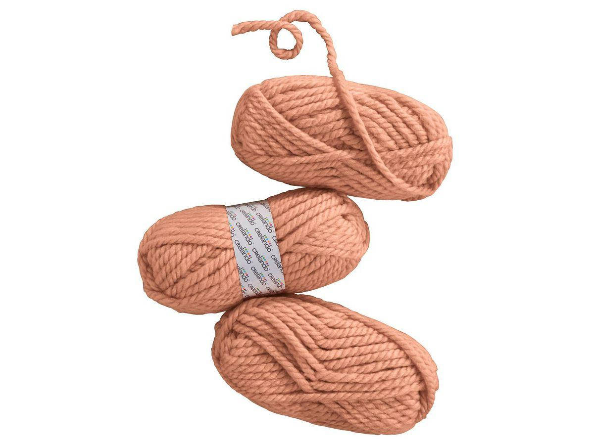 

Объемные нитки для вязания Crelando, нить, пряжа, набор 3 мотка по 100г/40м, Оранжевый