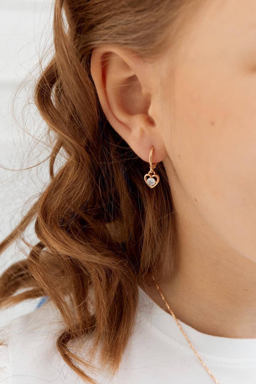 

Серьги сердечки, медсплав.