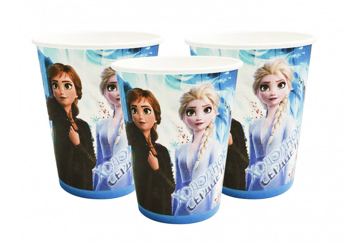 

Стаканчики бумажные Холодное сердце (10шт/уп. 250 мл.) одноразовые детские -