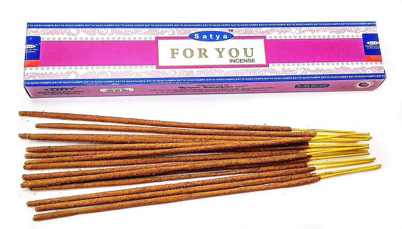 

Натуральные аромапалочки For You (Для Тебя)(15 gms)(Satya) Масала благовоние