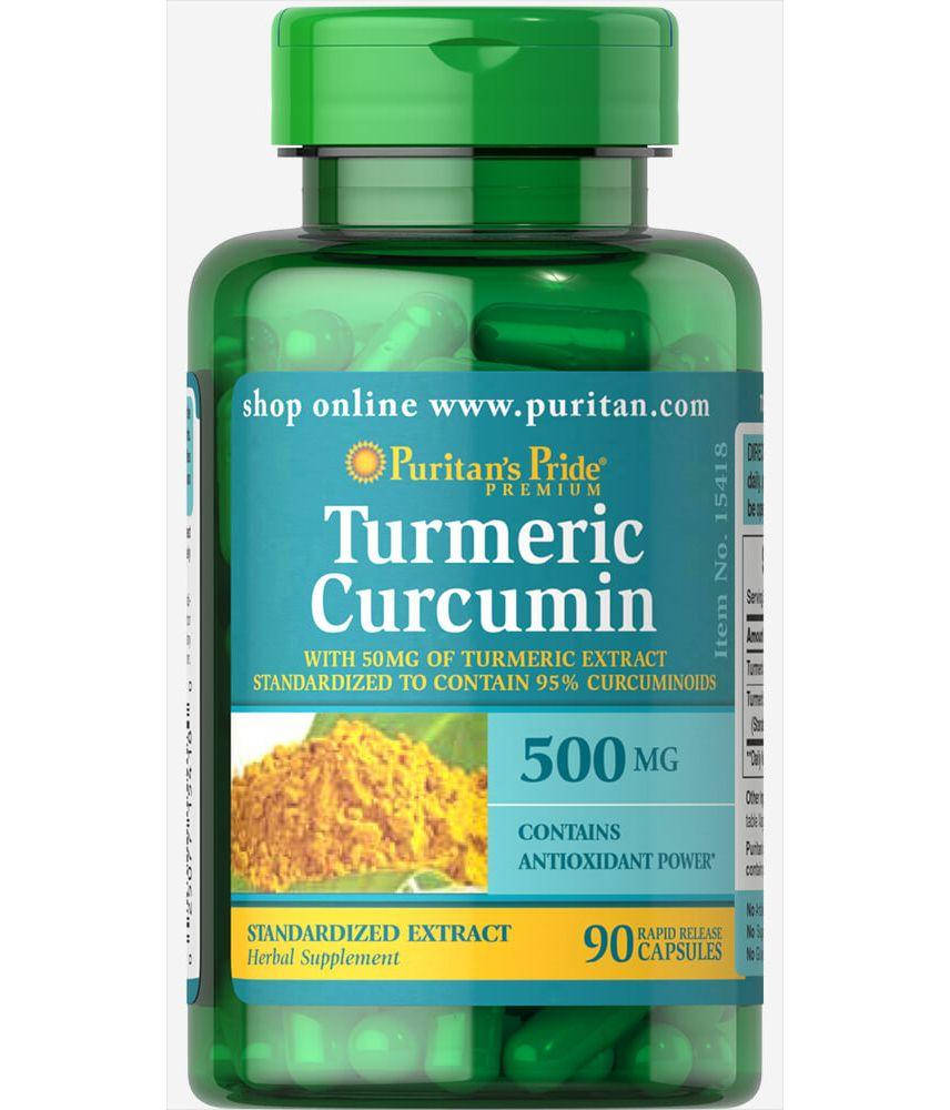 

Куркумин, Turmeric Curcumin, Puritan's Pride, 500 мг 90 капсул (PTP-15418)