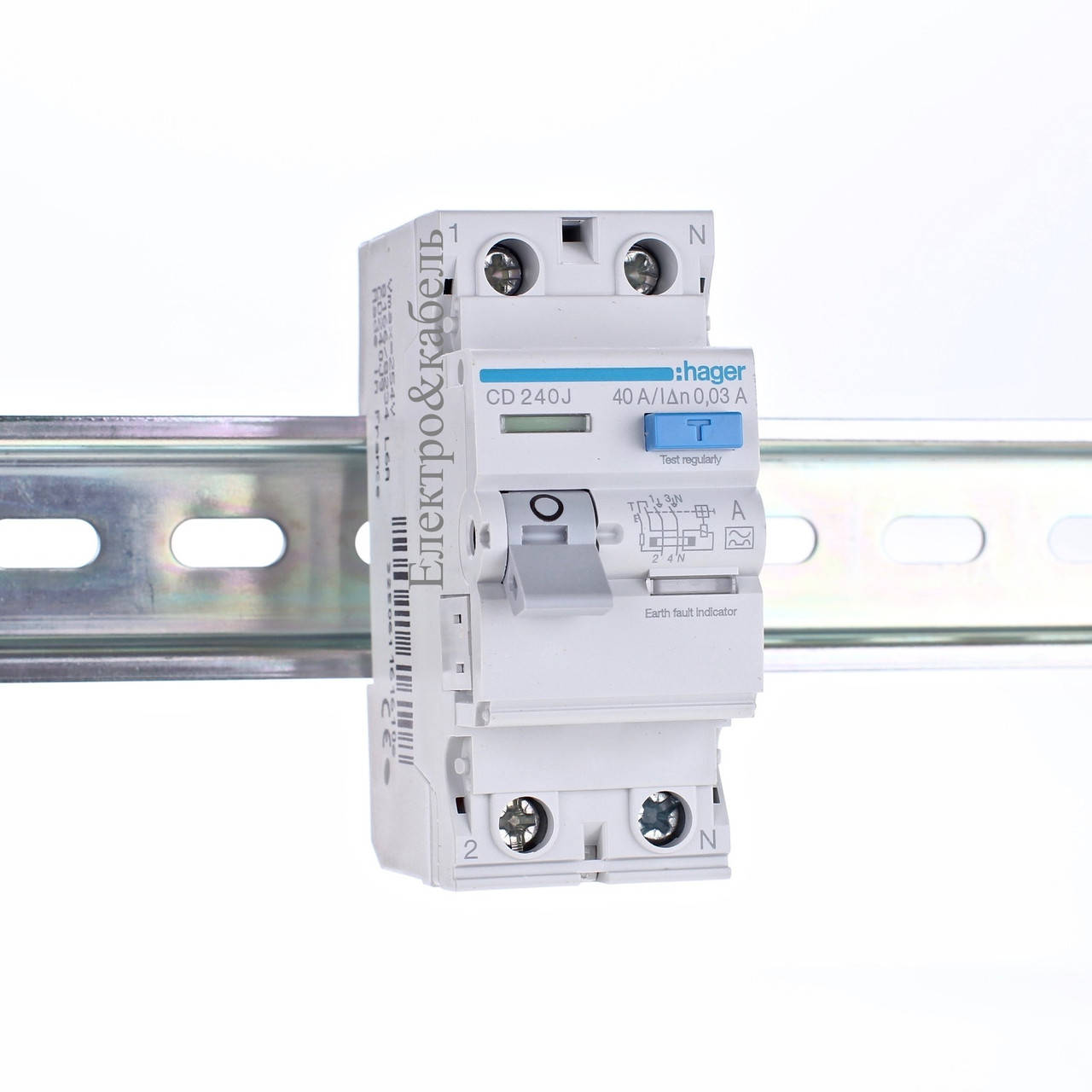 

Устройство защитного отключения УЗО 2P 40A, 30mA, тип А, Hager, CD240J